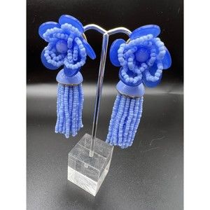 J.CREW Bold Blue Beaded Earrings